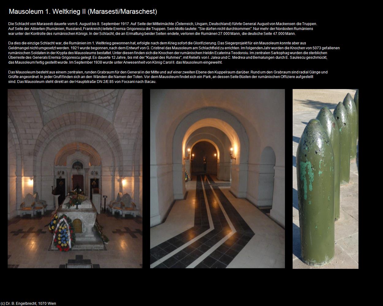 Mausoleum 1. Weltkrieg II (Marasesti/Maraschest) in Kulturatlas-RUMÄNIEN