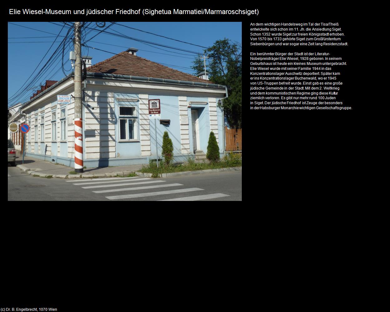 Elie Wiesel-Museum, jüdischer Friedhof  (Sighetua Marmatiei/Marmaroschsiget) in Kulturatlas-RUMÄNIEN