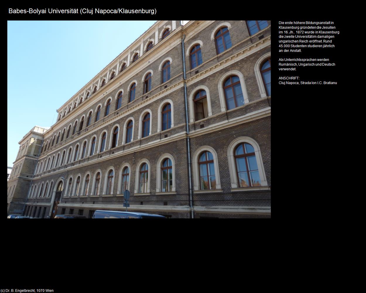 Babes-Bolyai Universität  (Cluj Napoca/Klausenburg) in Kulturatlas-RUMÄNIEN