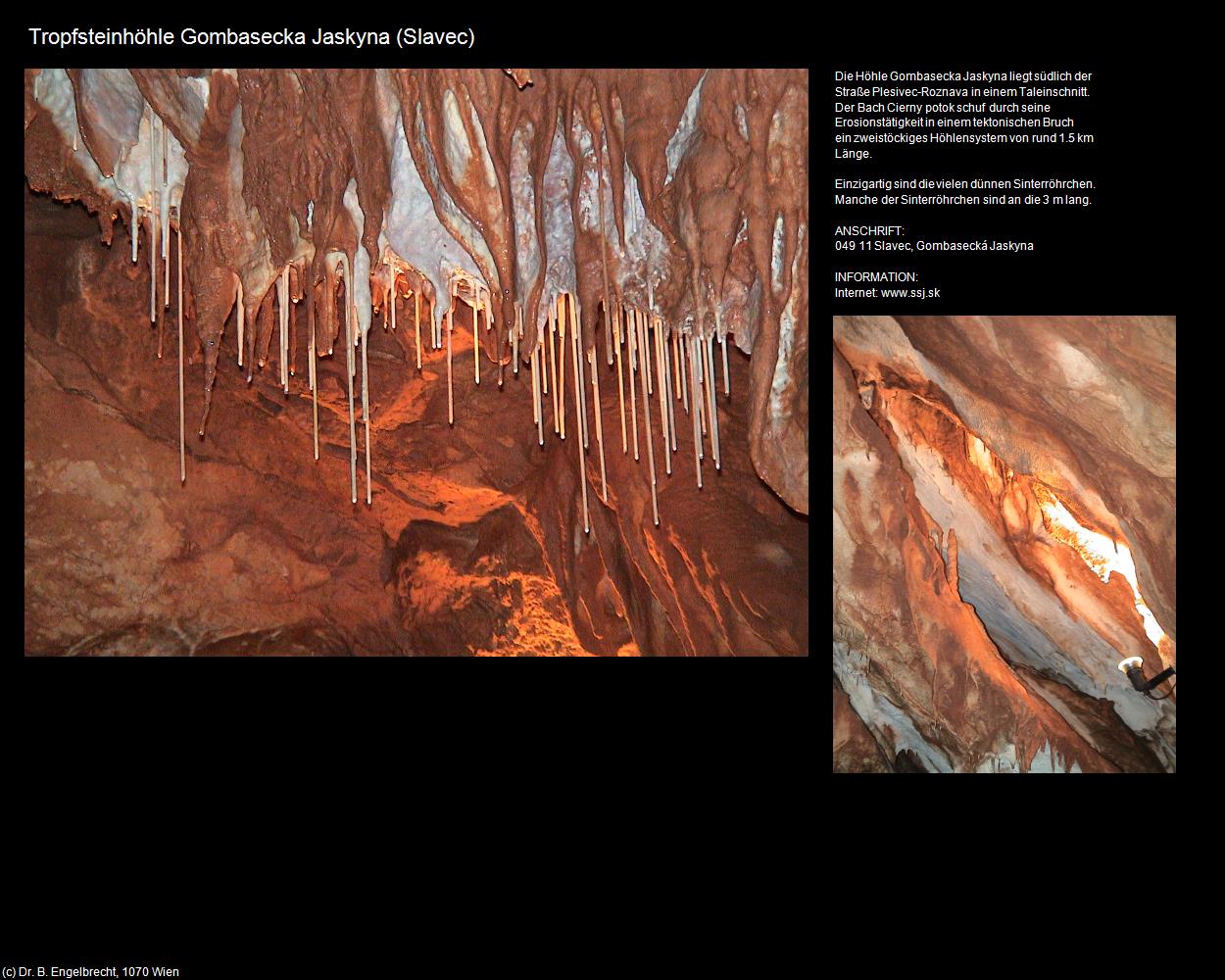 Tropfsteinhöhle Gombasecka jaskyna  (Slavec) in SLOWAKEI