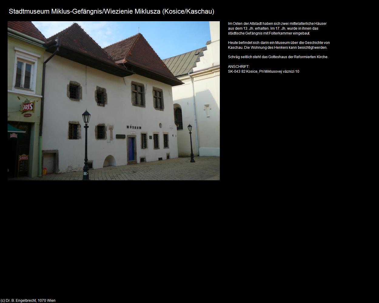 Stadtmuseum Miklus-Gefängnis (Kosice/Kaschau) in SLOWAKEI