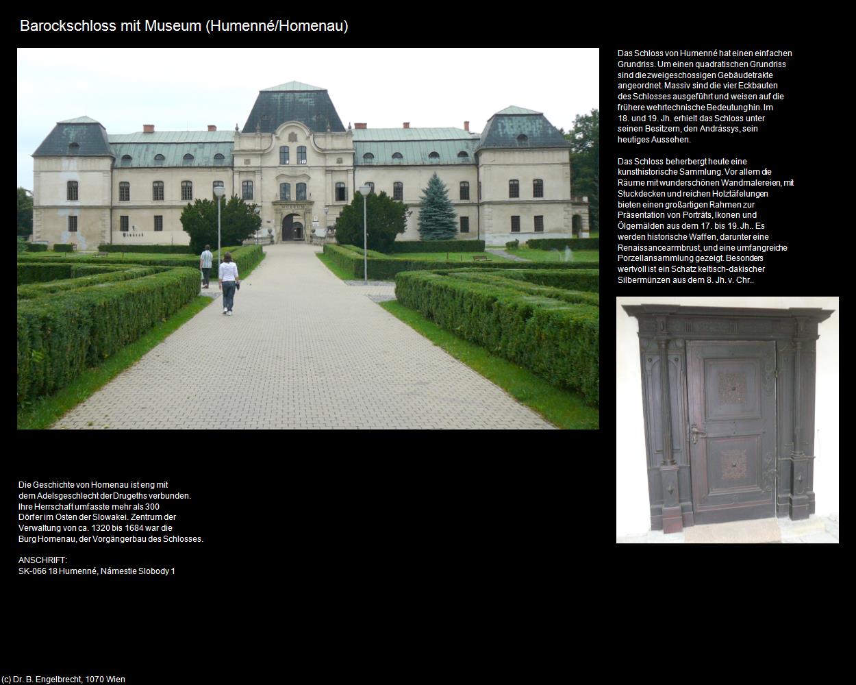 Barockschloss mit Museum  (Humenné/Homenau) in SLOWAKEI