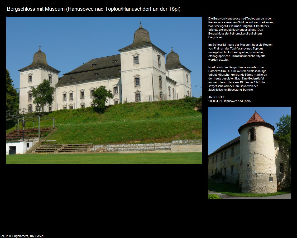 Bergschloss mit Museum (Hanusovce nad Toplou/Hanuschdorf an der Töpl) in SLOWAKEI