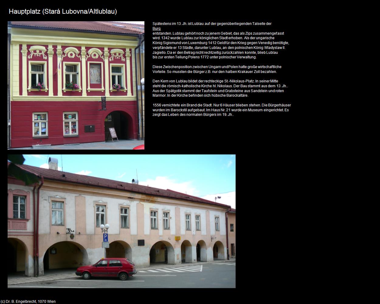 Hauptplatz (Stará Lubovna/Altlublau) in SLOWAKEI(c)B.Engelbrecht