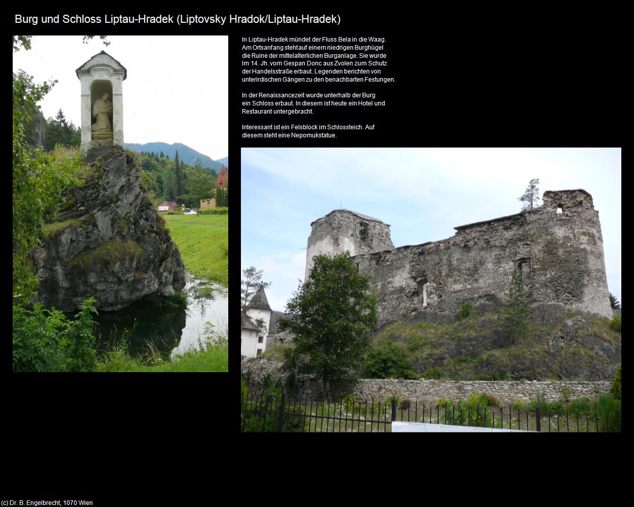 Burg und Schloss Liptau-Hradek (Liptovsky Hradok/Liptau-Hradek) in SLOWAKEI