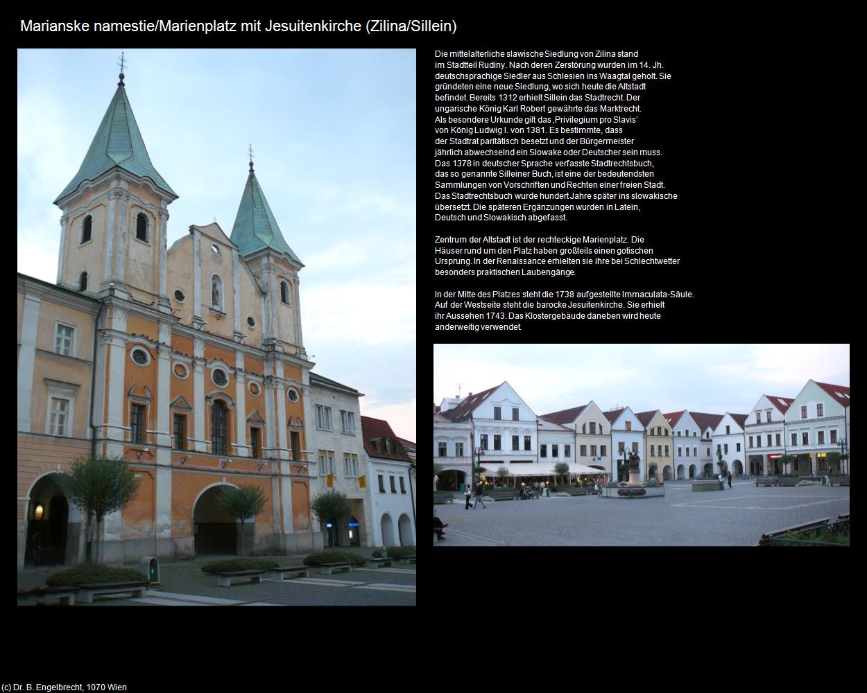 Marienplatz mit Jesuitenkirche (Zilina|Sillein) in SLOWAKEI