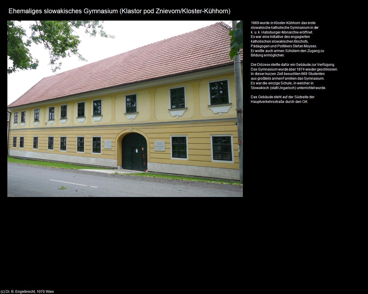 Ehem. slowakisches Gymnasium (Klastor pod Znievom/Kloster-Kühhorn) in SLOWAKEI