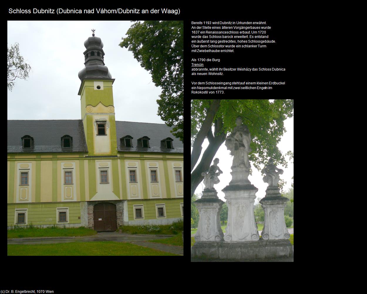 Schloss Dubnitz  (Dubnica nad Váhom/Dubnitz an der Waag) in SLOWAKEI(c)B.Engelbrecht