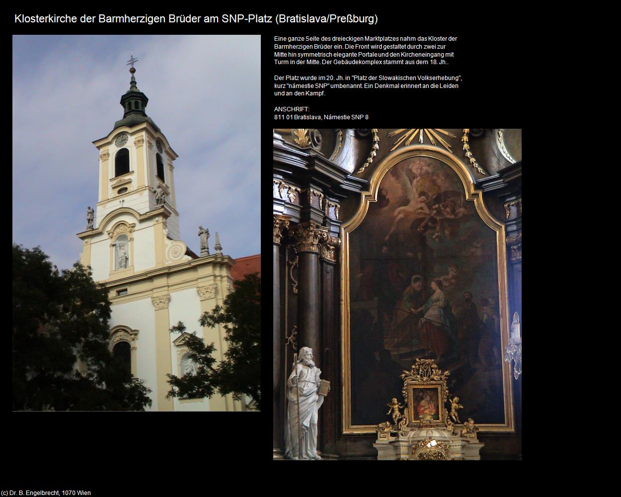 Klosterkirche der Barmherzigen Brüder am SNP-Platz (Bratislava/Preßburg ) in SLOWAKEI