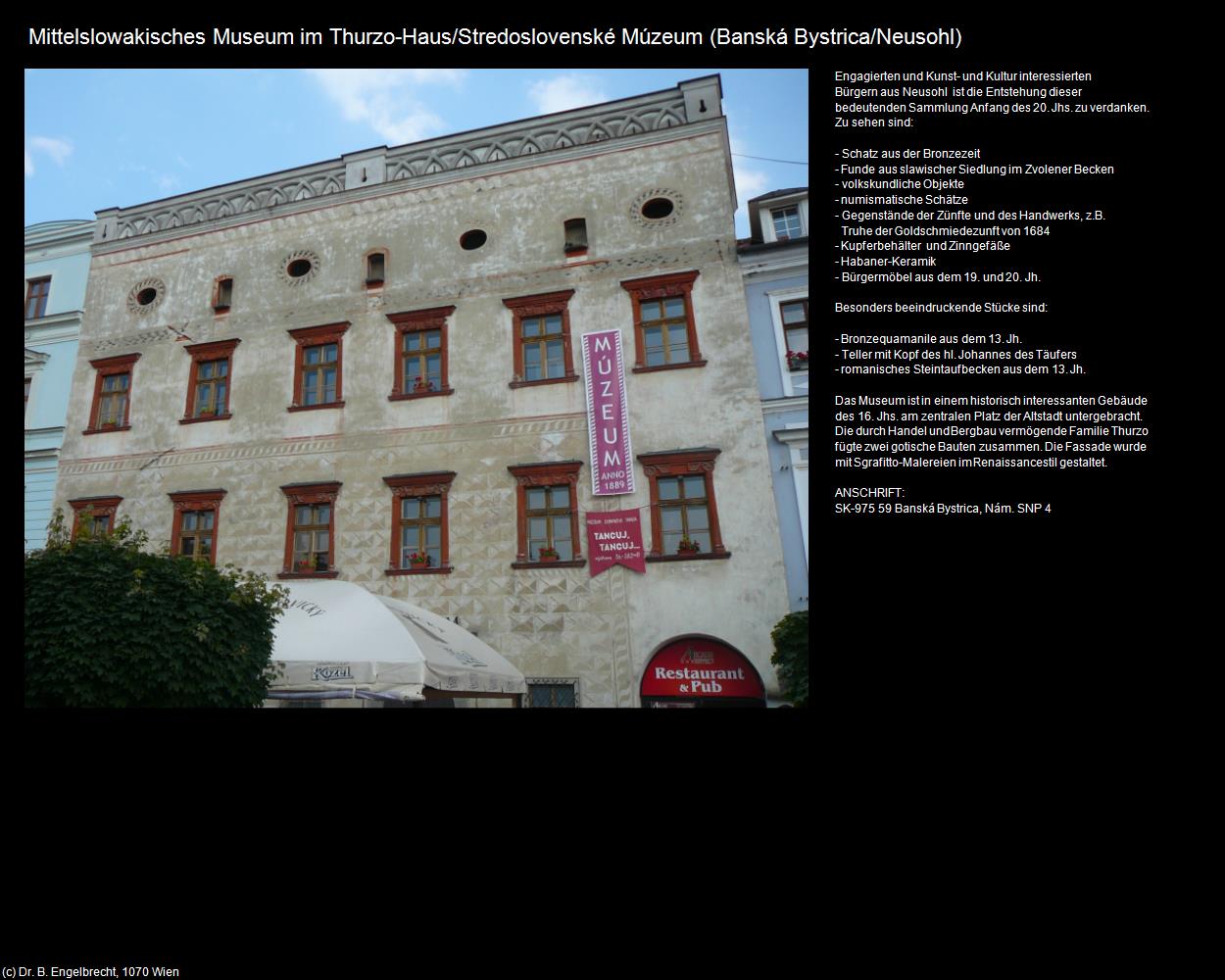 Mittelslowakisches Museum im Thurzo-Haus (Banská Bystrica/Neusohl) in SLOWAKEI