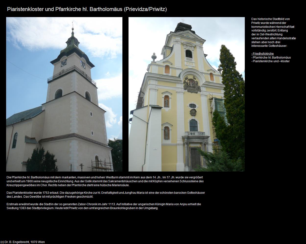 Piaristenkl. und Pfk. Bartholomäus (Prievidza/Priwitz) in SLOWAKEI(c)B.Engelbrecht
