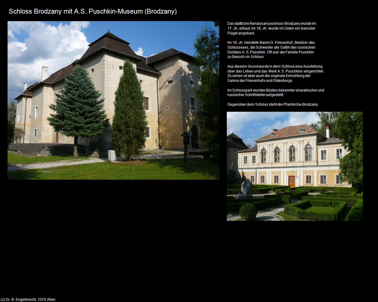 Schloss Brodzany mit A.S. Puschkin-Museum (Brodzany) in SLOWAKEI