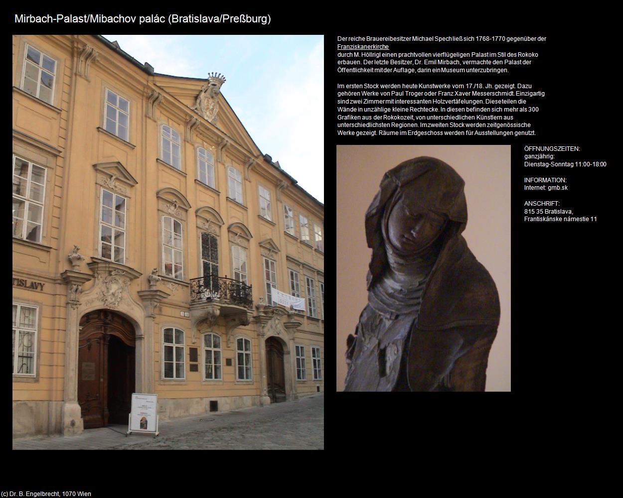 Mirbach-Palast/Mibachov palác (Bratislava/Preßburg ) in SLOWAKEI(c)B.Engelbrecht