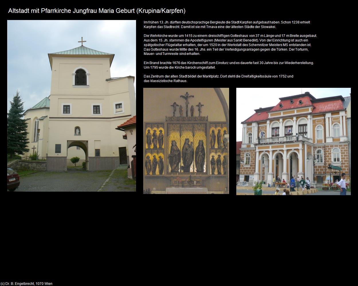 Altstadt mit Pfk. Jungfrau Maria Geburt  (Krupina/Karpfen) in SLOWAKEI