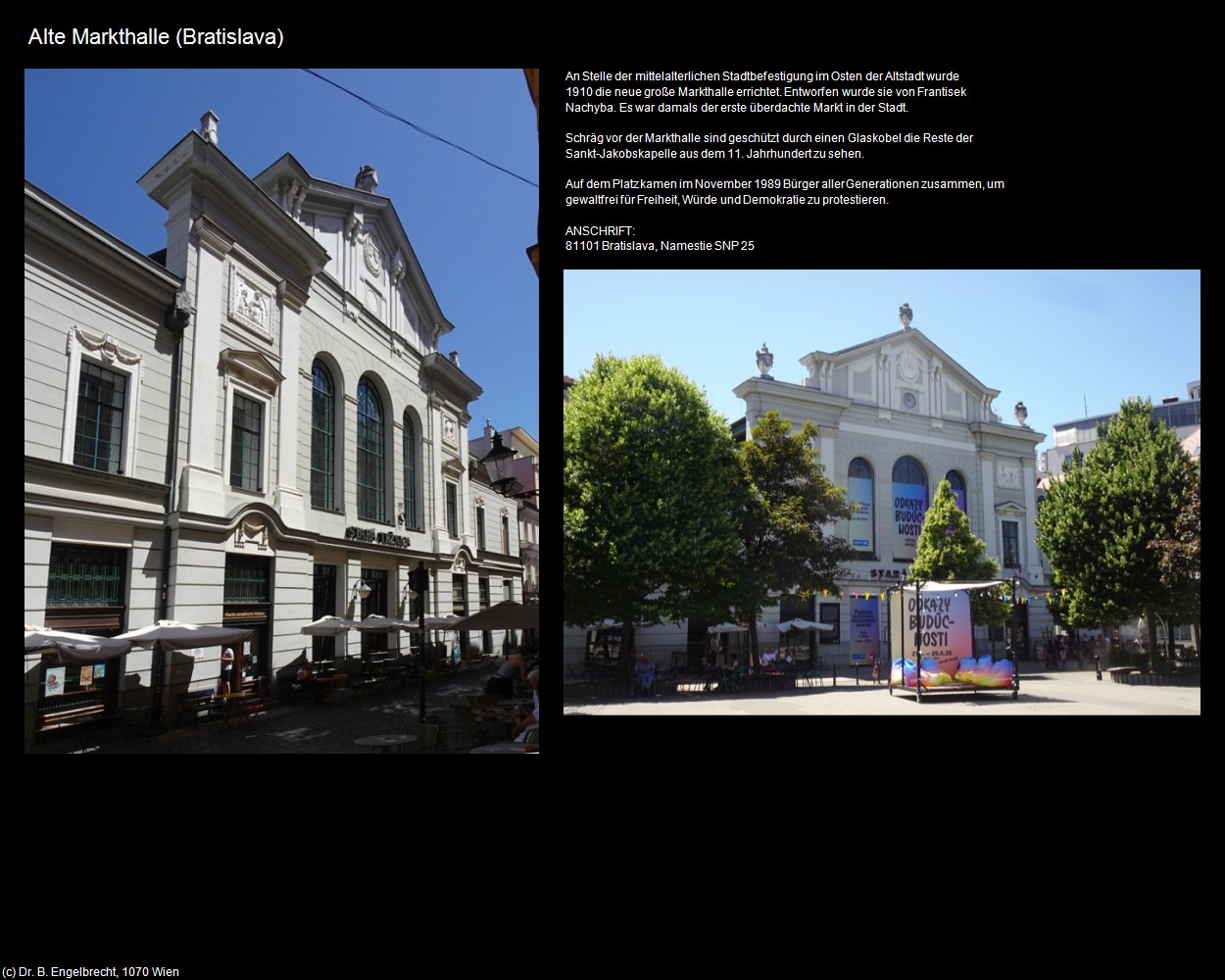 Alte Markthalle (Bratislava/Pozsony/Preßburg ) in Kulturatlas-SLOWAKEI