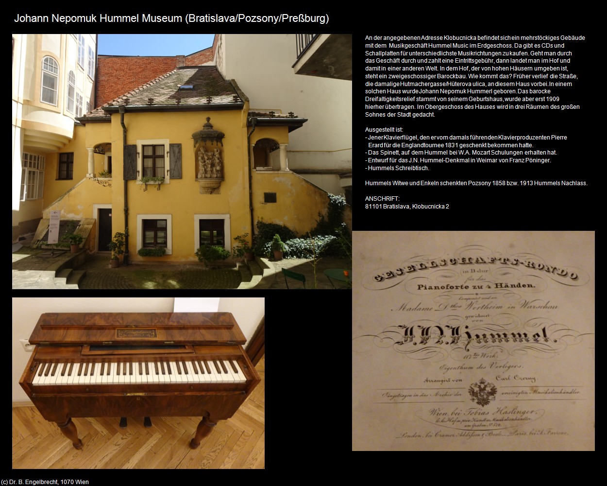 Johann Nepomuk Hummel Museum  (Bratislava/Pozsony/Preßburg ) in Kulturatlas-SLOWAKEI