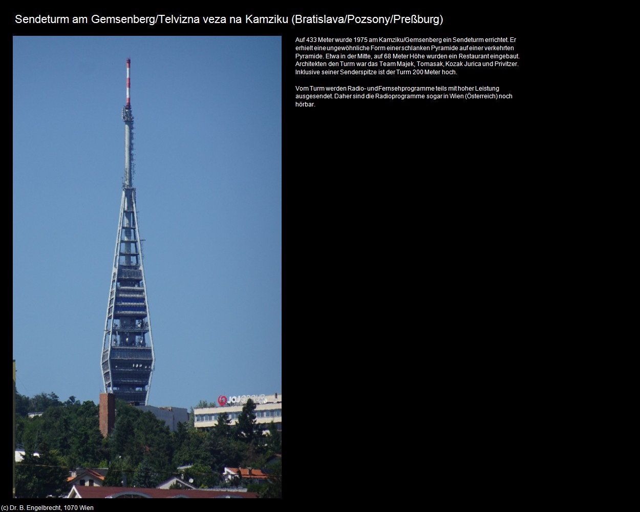 Sendeturm am Gemsenberg (Nove Mesto)  (Bratislava/Pozsony/Preßburg ) in Kulturatlas-SLOWAKEI