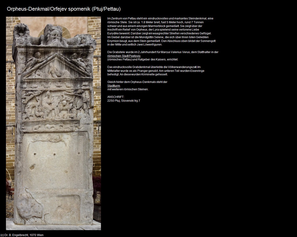 Orpheus-Denkmal  (Ptuj/Pettau) in Kulturatlas-SLOWENIEN(c)B.Engelbrecht