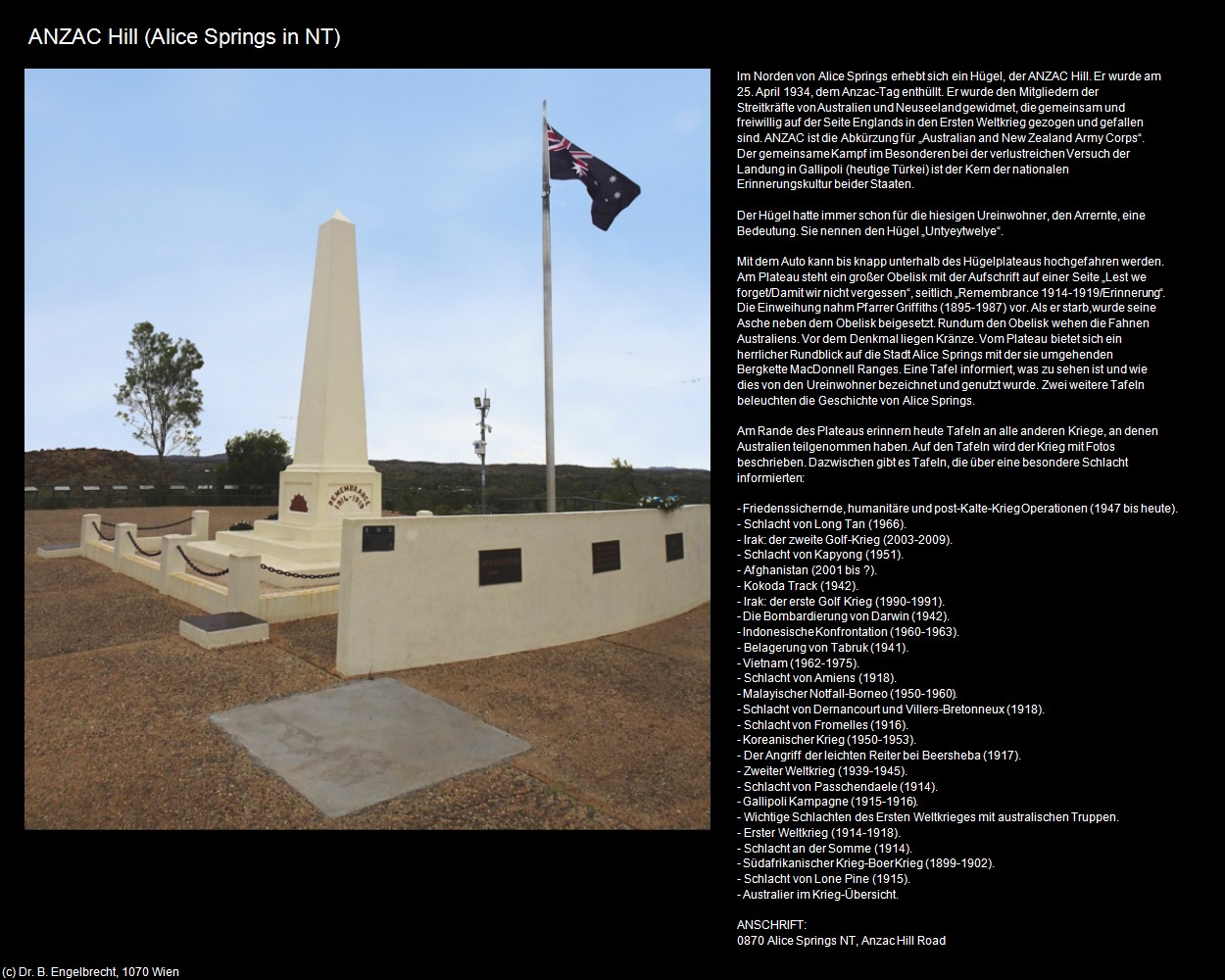 ANZAC Hill (Alice Springs in AUS-NT) in Kulturatlas-AUSTRALIEN