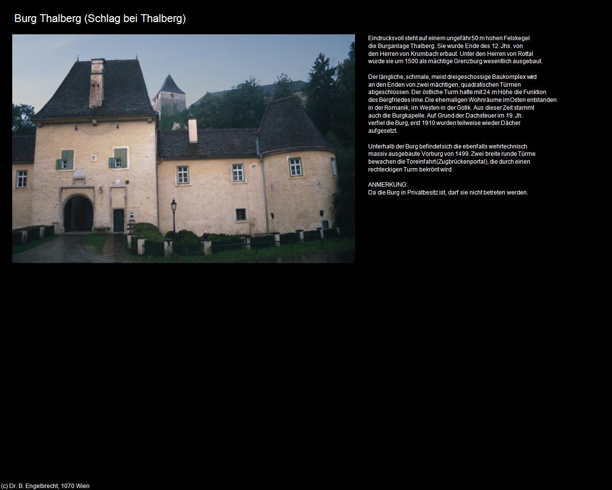 Burg Thalberg (Schlag bei Thalberg) in Kulturatlas-STEIERMARK