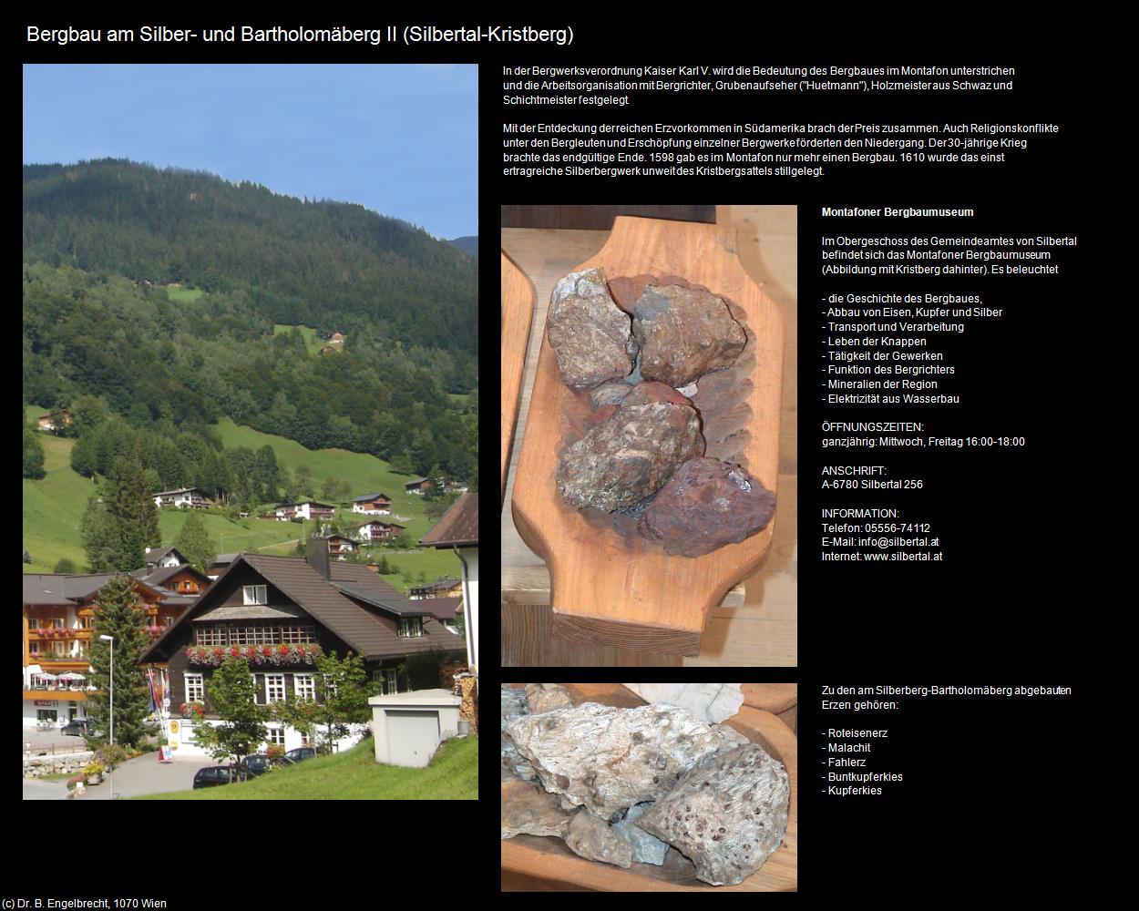 Bergbau am Silber- und Bartholomäberg II (Silbertal) in Kulturatlas-VORARLBERG