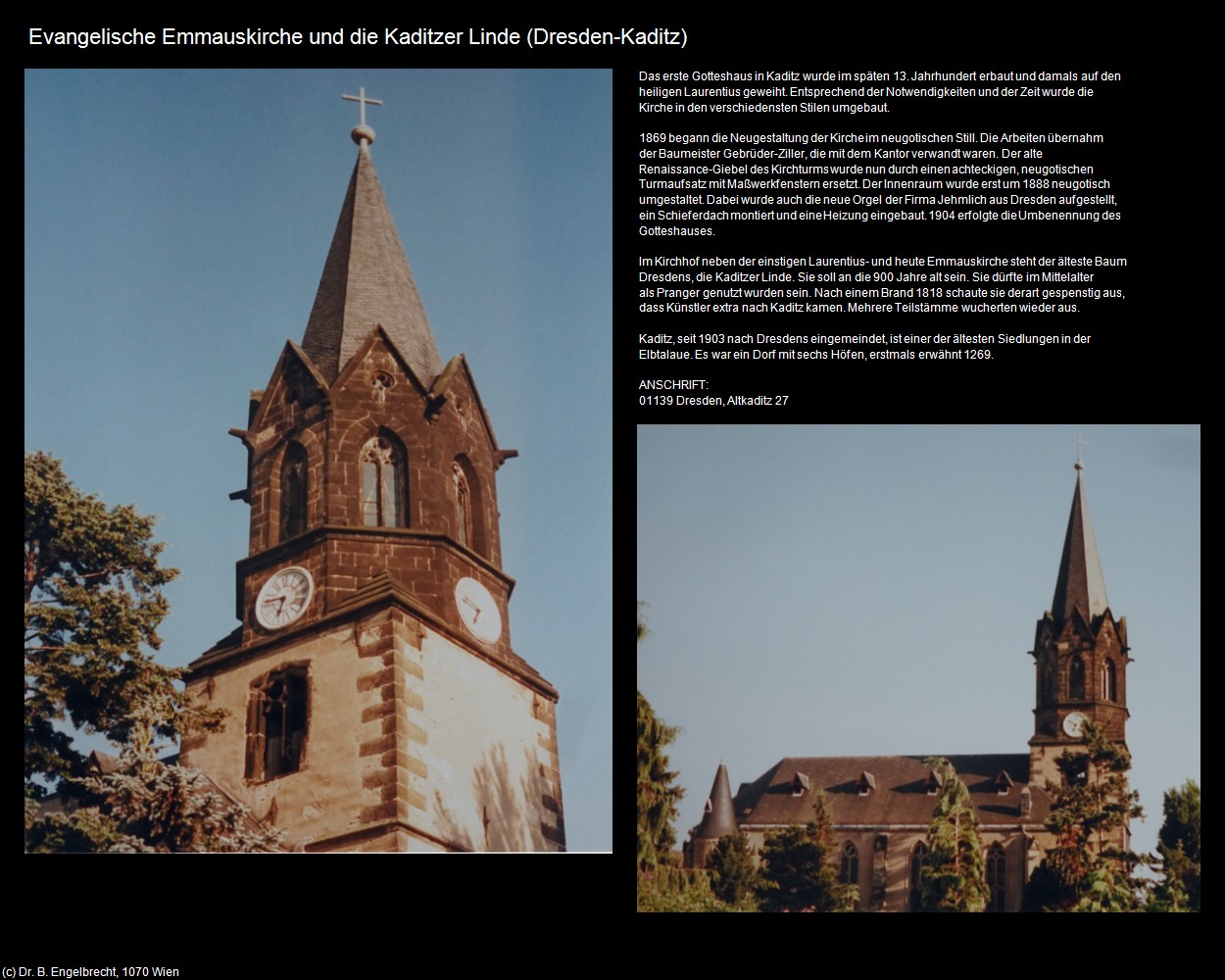 Ev. Emmauskirche u. die Kaditzer Linde (Kaditz) (Dresden) in Kulturatlas-SACHSEN