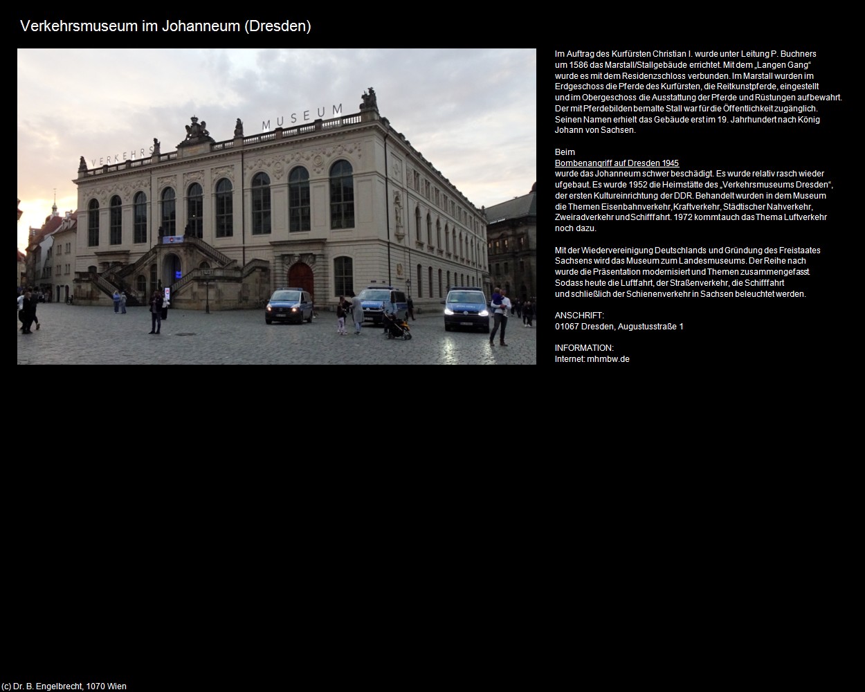 Verkehrsmuseum im Johanneum (Dresden) in Kulturatlas-SACHSEN(c)B.Engelbrecht