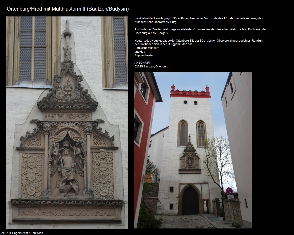 Ortenburg mit Matthiasturm II (Bautzen/Budysin) in Kulturatlas-SACHSEN(c)B.Engelbrecht
