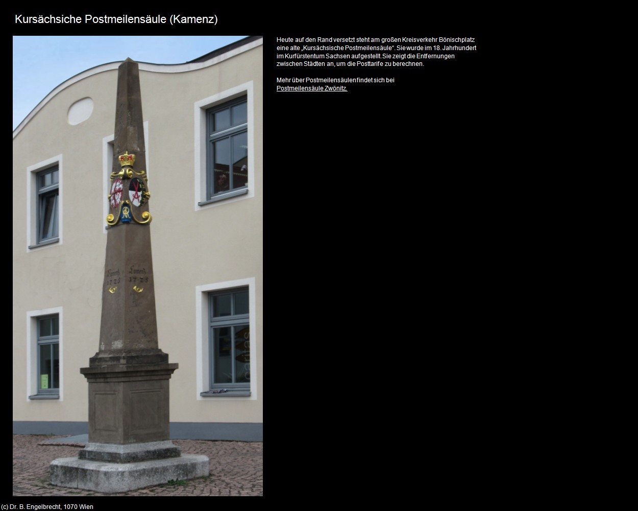 Kursächsiche Postmeilensäule (Kamenz) in Kulturatlas-SACHSEN(c)B.Engelbrecht