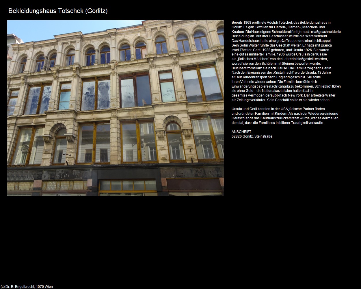 Bekleidungshaus Totschek (Görlitz) in Kulturatlas-SACHSEN