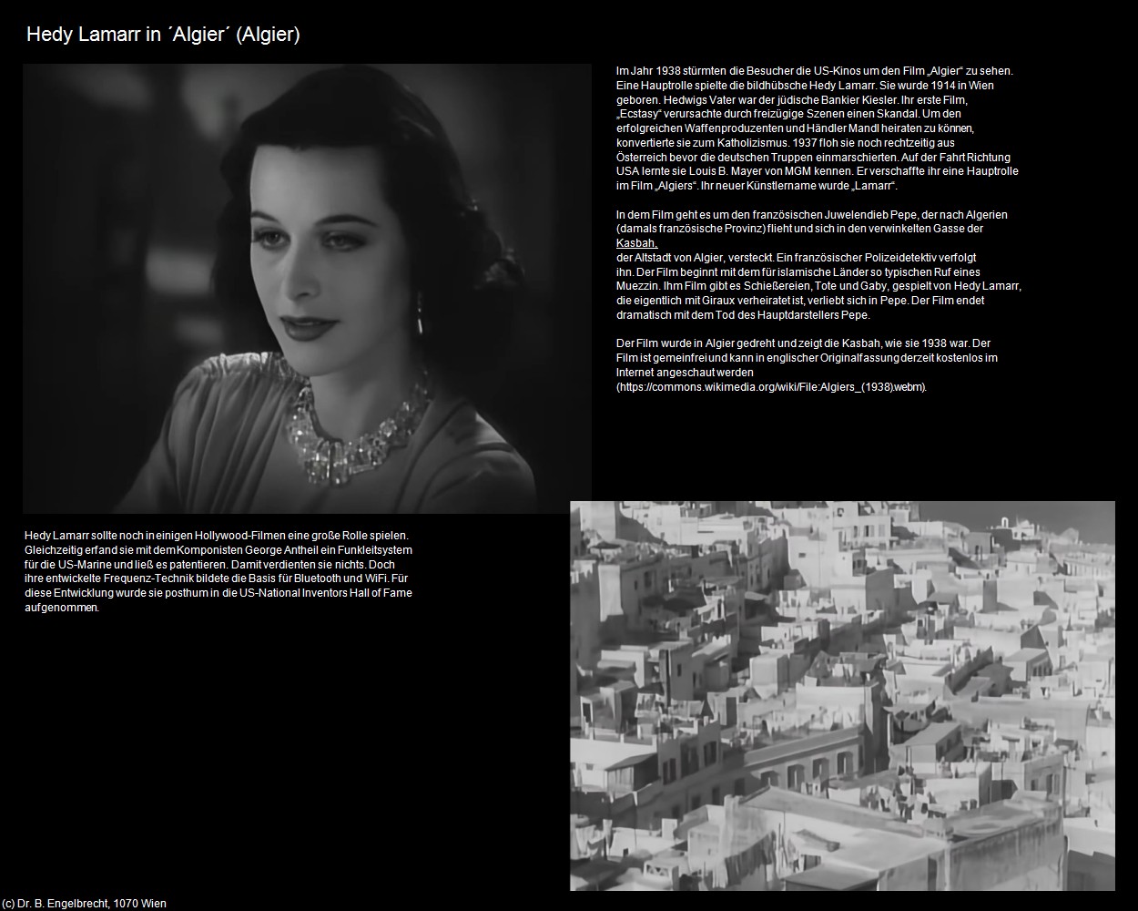Hedy Lamarr in &lsquo;Algier&lsquo; (Algier) in Kulturatlas-ALGERIEN(c)B.Engelbrecht