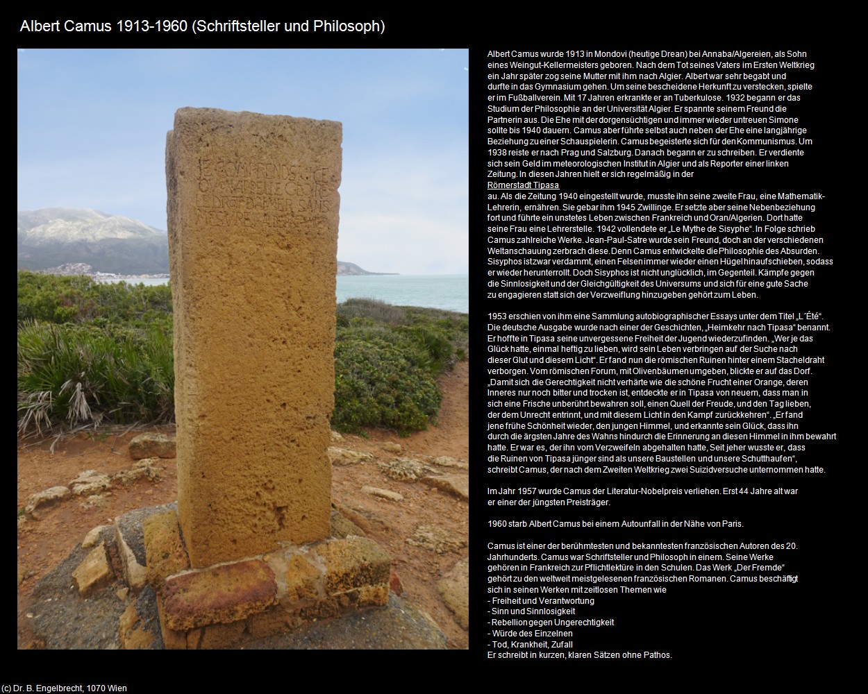 Albert Camus (Schriftsteller und Philosoph) (Tipasa) in Kulturatlas-ALGERIEN(c)B.Engelbrecht
