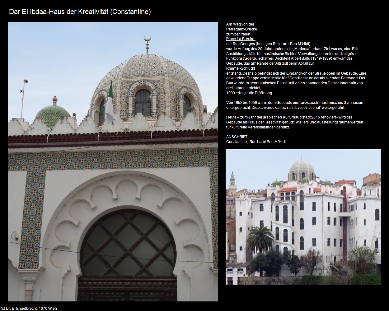 Dar El Ibdaa-Haus der Kreativit&auml;t (Constantine) in Kulturatlas-ALGERIEN(c)B.Engelbrecht