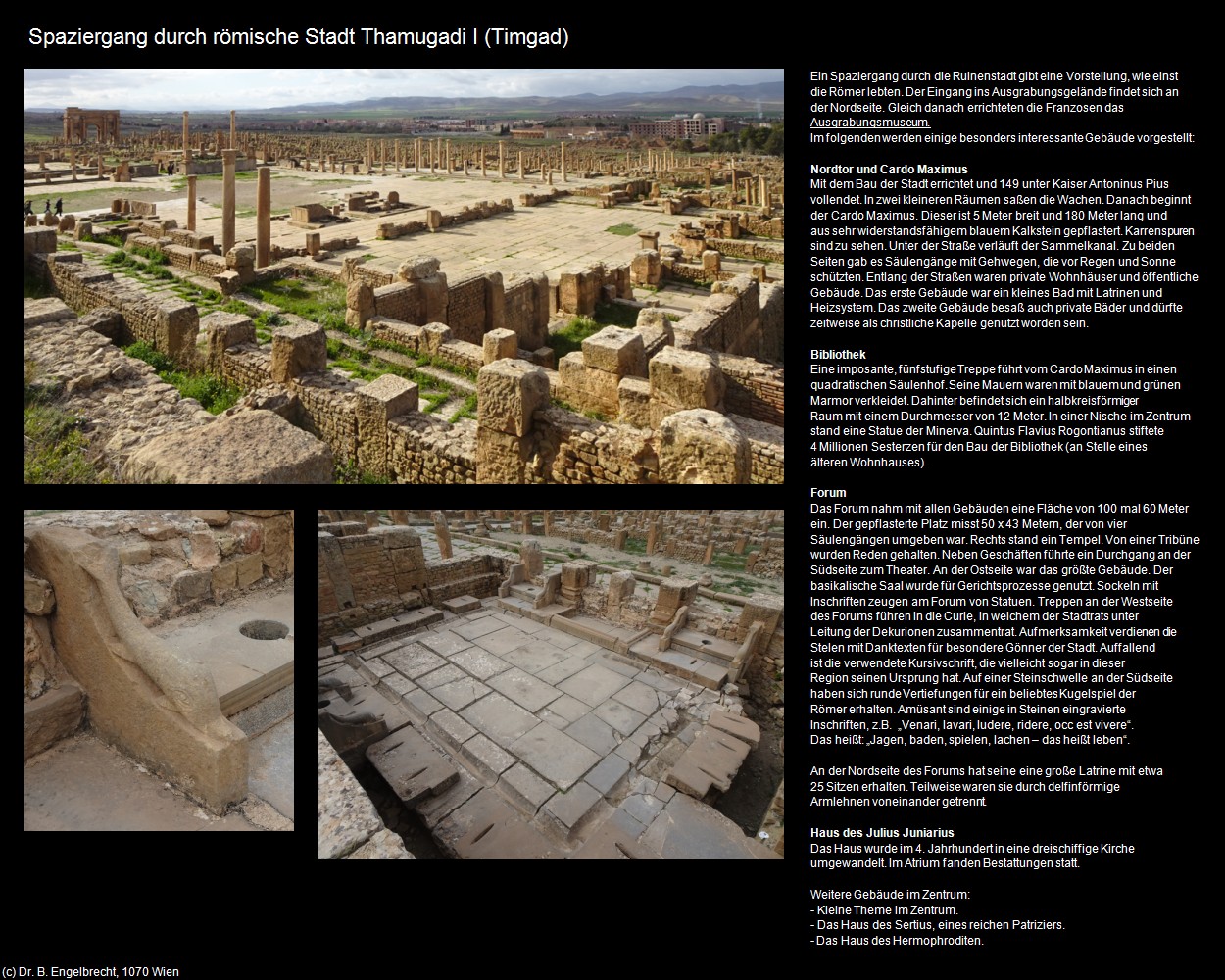 Spaziergang durch r&ouml;mische Stadt Thamugadi I (Timgad) in Kulturatlas-ALGERIEN(c)B.Engelbrecht