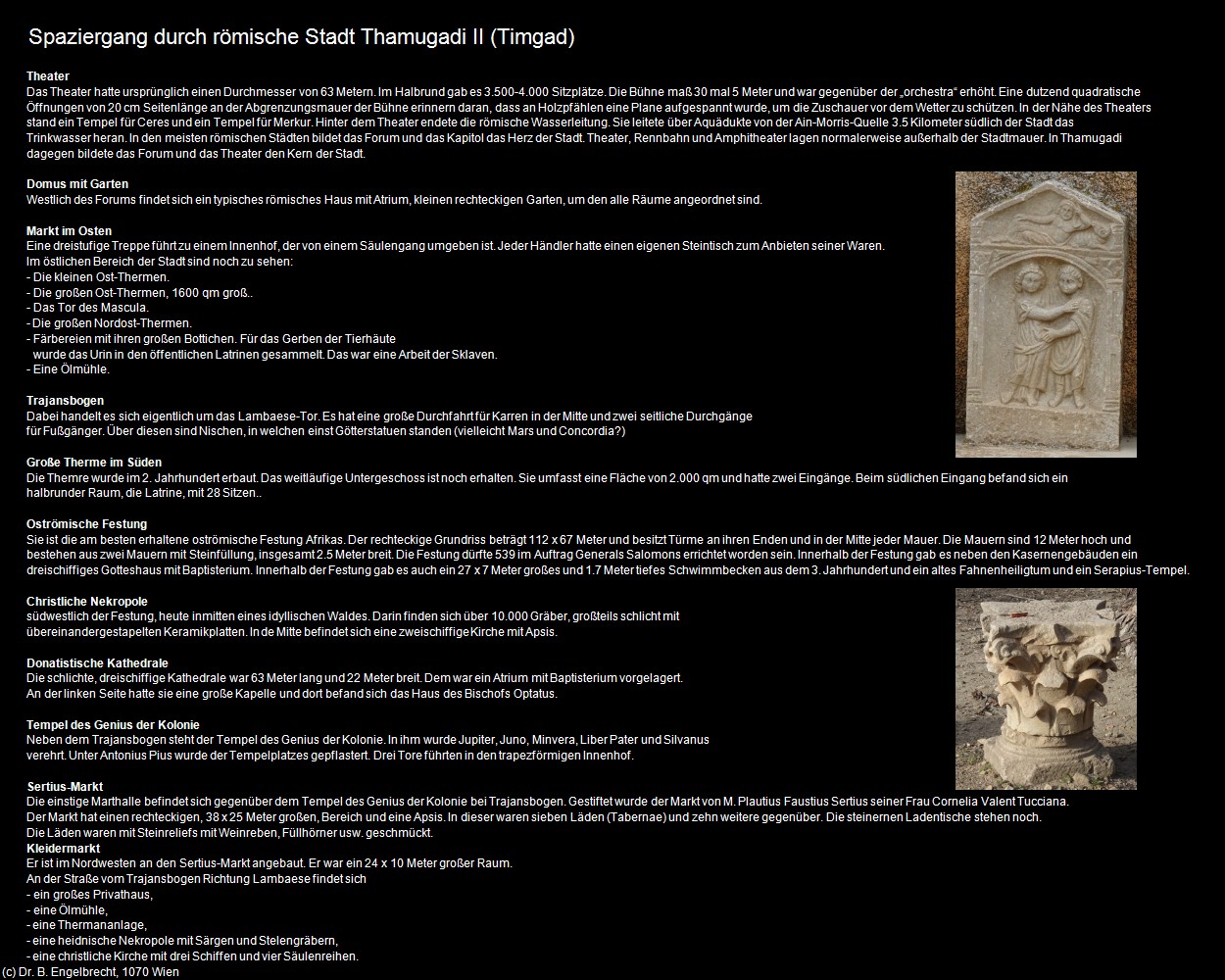 Spaziergang durch r&ouml;mische Stadt Thamugadi II (Timgad) in Kulturatlas-ALGERIEN