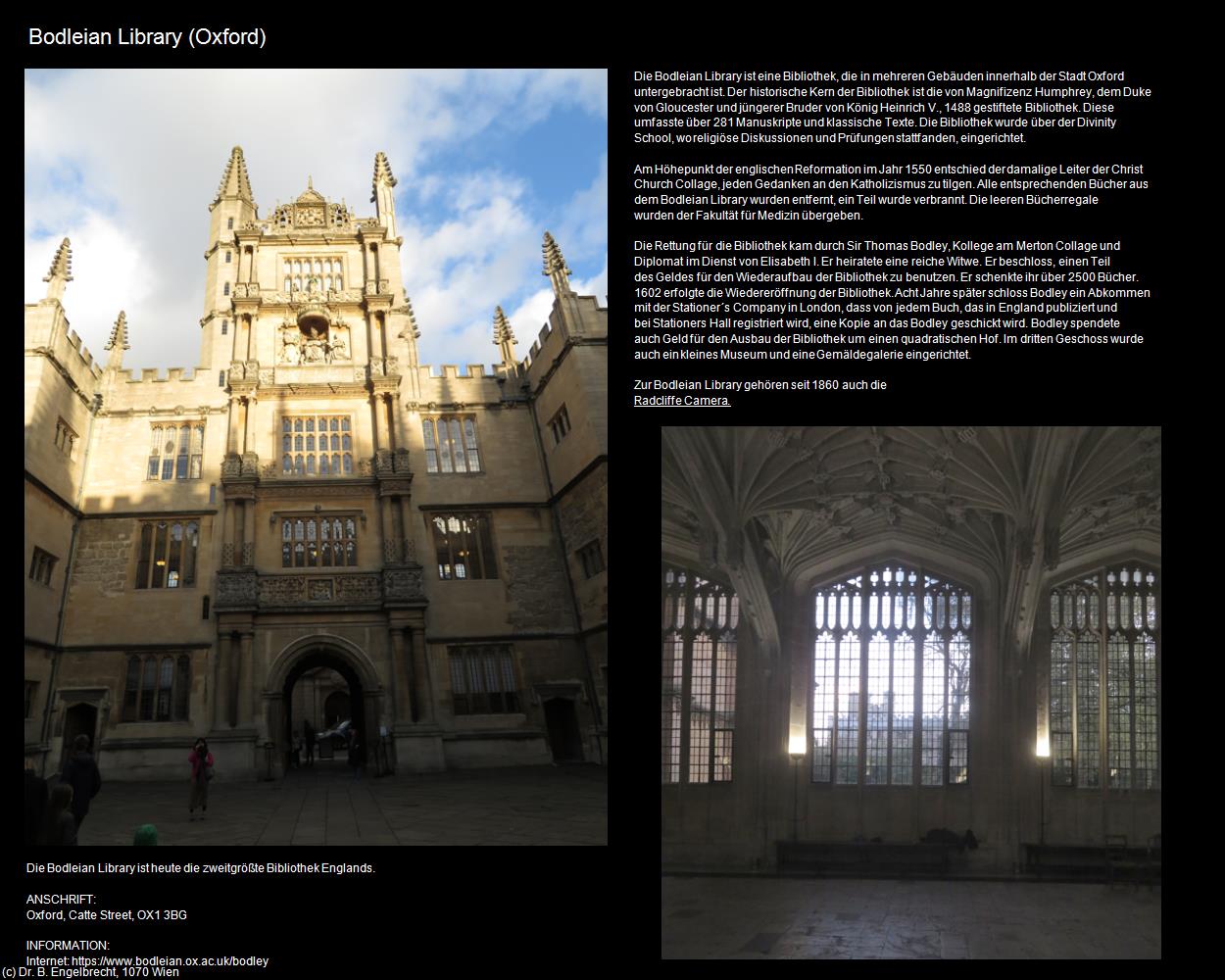 Bodleian Library (Oxford, England) in Kulturatlas-ENGLAND und WALES(c)B.Engelbrecht
