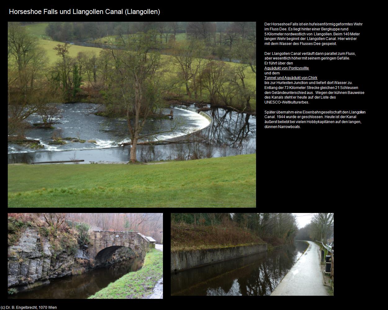 Horseshoe Falls und Llangollen Canal  (Llangollen, Wales) in Kulturatlas-ENGLAND und WALES(c)B.Engelbrecht
