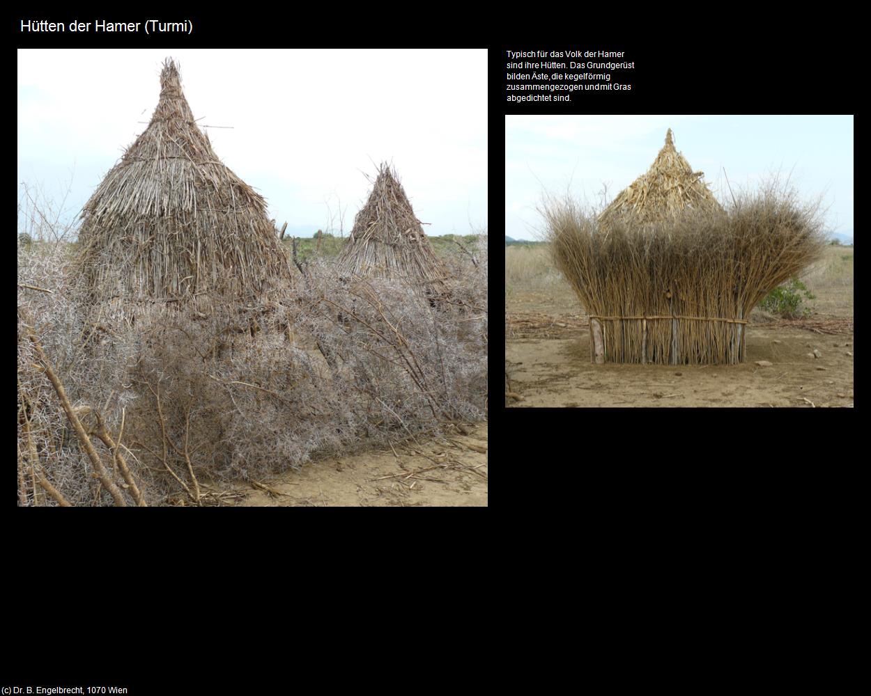 Hütten der Hamer  (Turmi) in Äthiopien