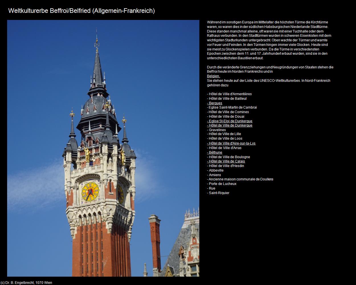Weltkulturerbe Beffroi/Belfried (Allgemein-Frankreich) in Kulturatlas-FRANKREICH(c)B.Engelbrecht
